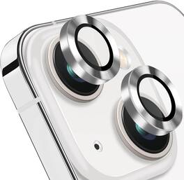 Entronix - Luxury Metal Camera Lens Protector for iPhone 14 and 14 Plus - Silver