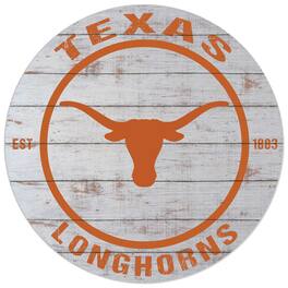 Jardine - Texas Longhorns 20'' x 20'' Indoor/Outdoor Weathered Circle Sign - White