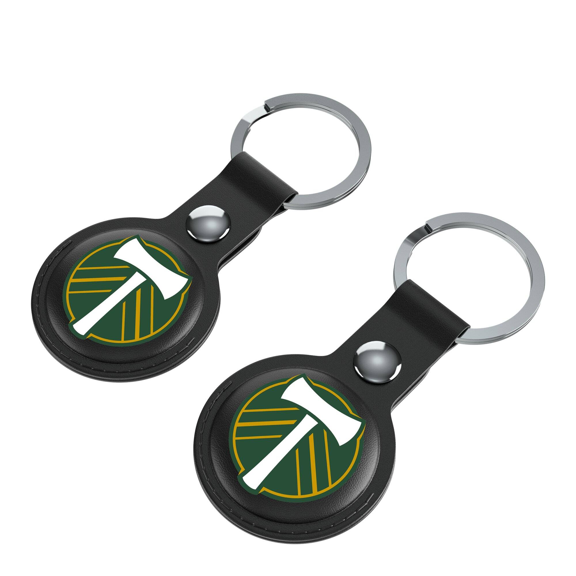 Alt View 1. Keyscaper - Portland Timbers Portland Timbers Two-Pack Insignia AirTag Holders - No Size - Black.