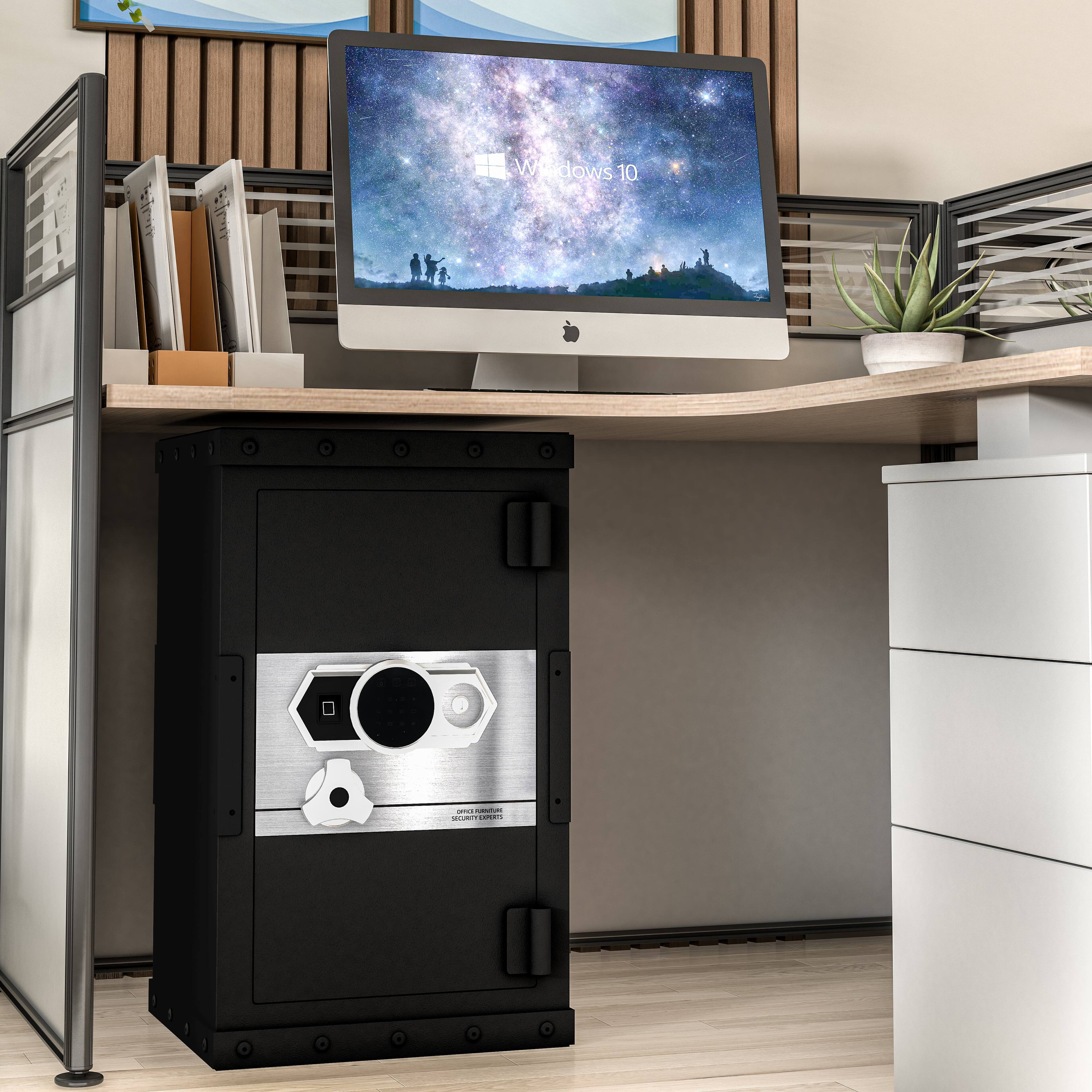 Alt View 5. Lycvki - Large Steel Digital Safe with Biometric Lock and Removable Shelf for Home Office.