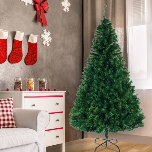 Alt View 5. Winado - 8FT Artificial Christmas PVC Tree Unlit with Branch, Metal Base for Indoor Outdoor Xmas Holiday Home Party Decoration - Green.