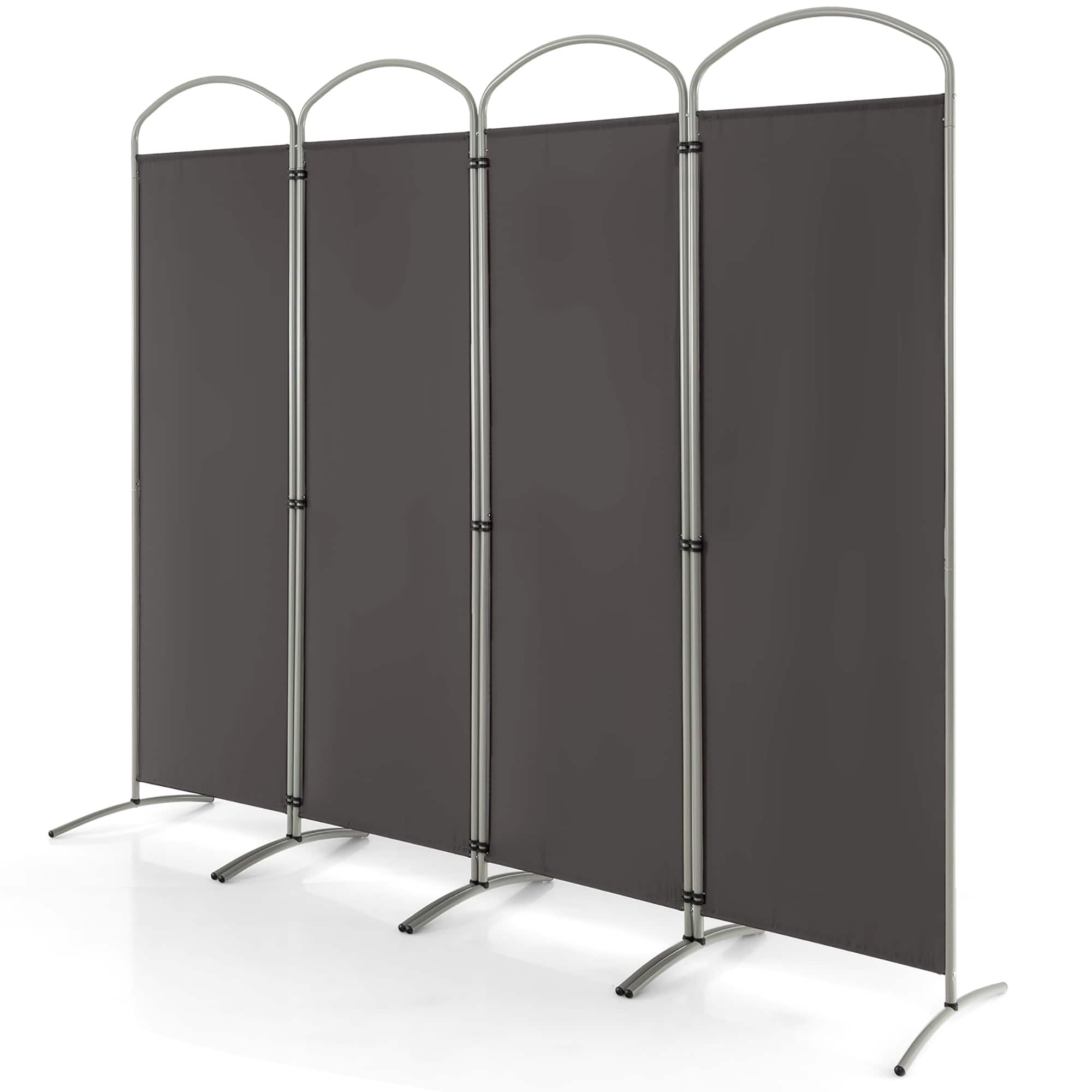 Costway - 4 Panels Folding Room Divider 6 Ft Tall Fabric Privacy Screen - Gray price history on PriceWatchPro