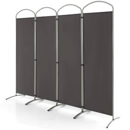 Costway - 4 Panels Folding Room Divider 6 Ft Tall Fabric Privacy Screen - Gray