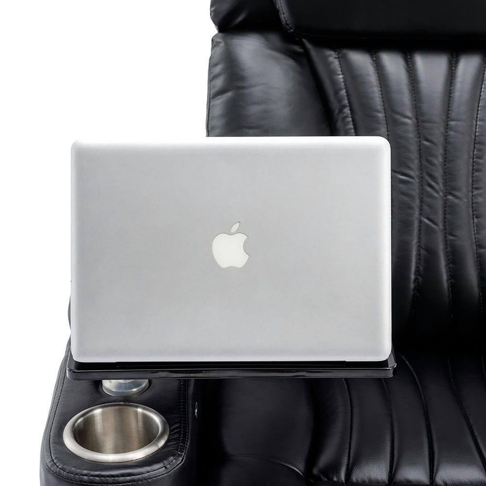 Alt View 1. Kadyn - 270° Power Swivel Home Theater Recliner with Arm Storage, LED Strip, Cup Holder, Tray Table & Phone Holder - Black.