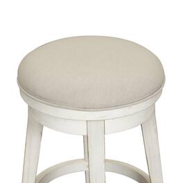 Liberty Furniture Industries - Modern Farmhouse Console Swivel Stool in Flea Market w/ Heavy Distressing - White