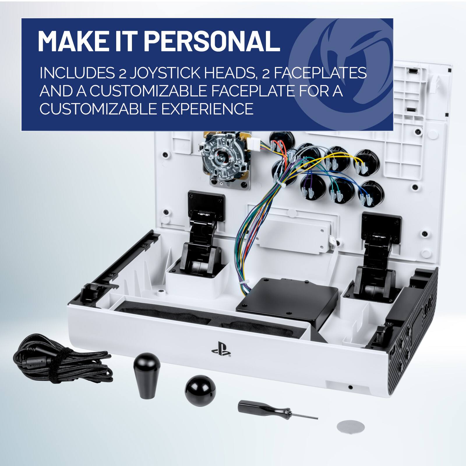 MAKE IT PERSONAL  
INCLUDES 2 JOYSTICK HEADS, 2 FACEPLATES AND A CUSTOMIZABLE FACEPLATE FOR A CUSTOMIZABLE EXPERIENCE