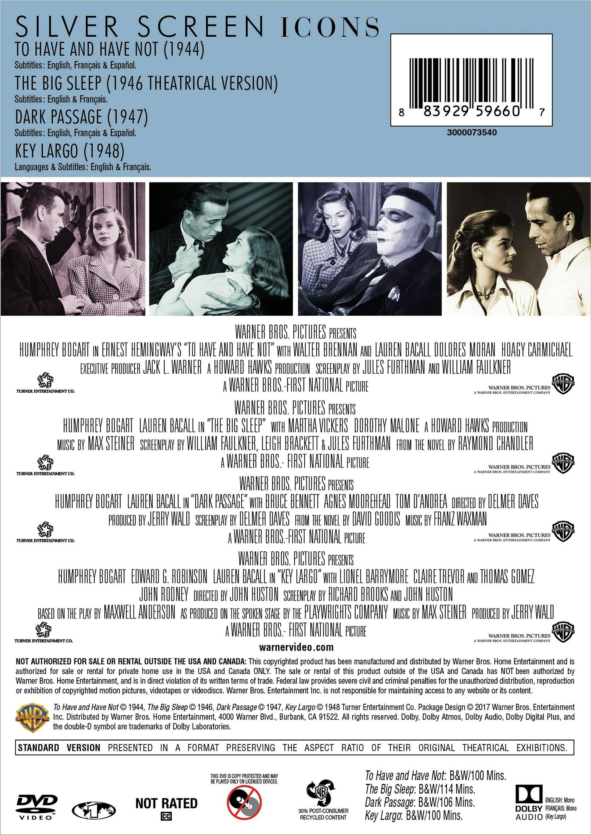 Angle. Silver Screen Icons - Legends: Bogie and Bacall (DVD New Box Art) [DVD].