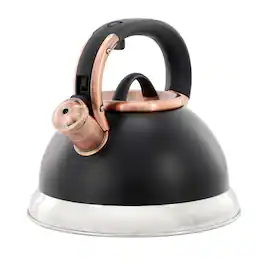 Mr. Coffee - Flintshire 2.2 Quart Stainless Steel Whistling Tea Kettle in Matte - Black