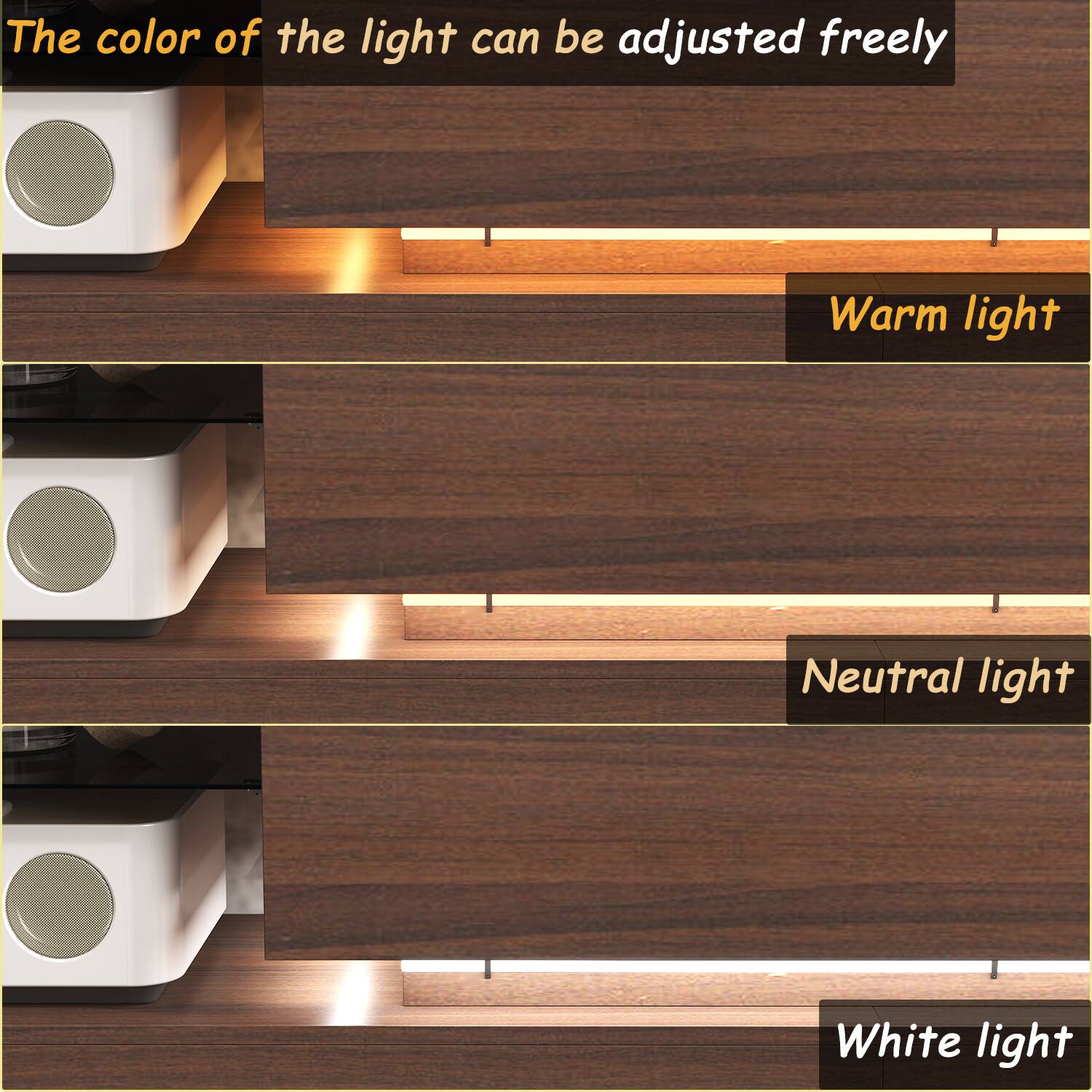 The color of the light can be adjusted freely

Warm light

Neutral light

White light