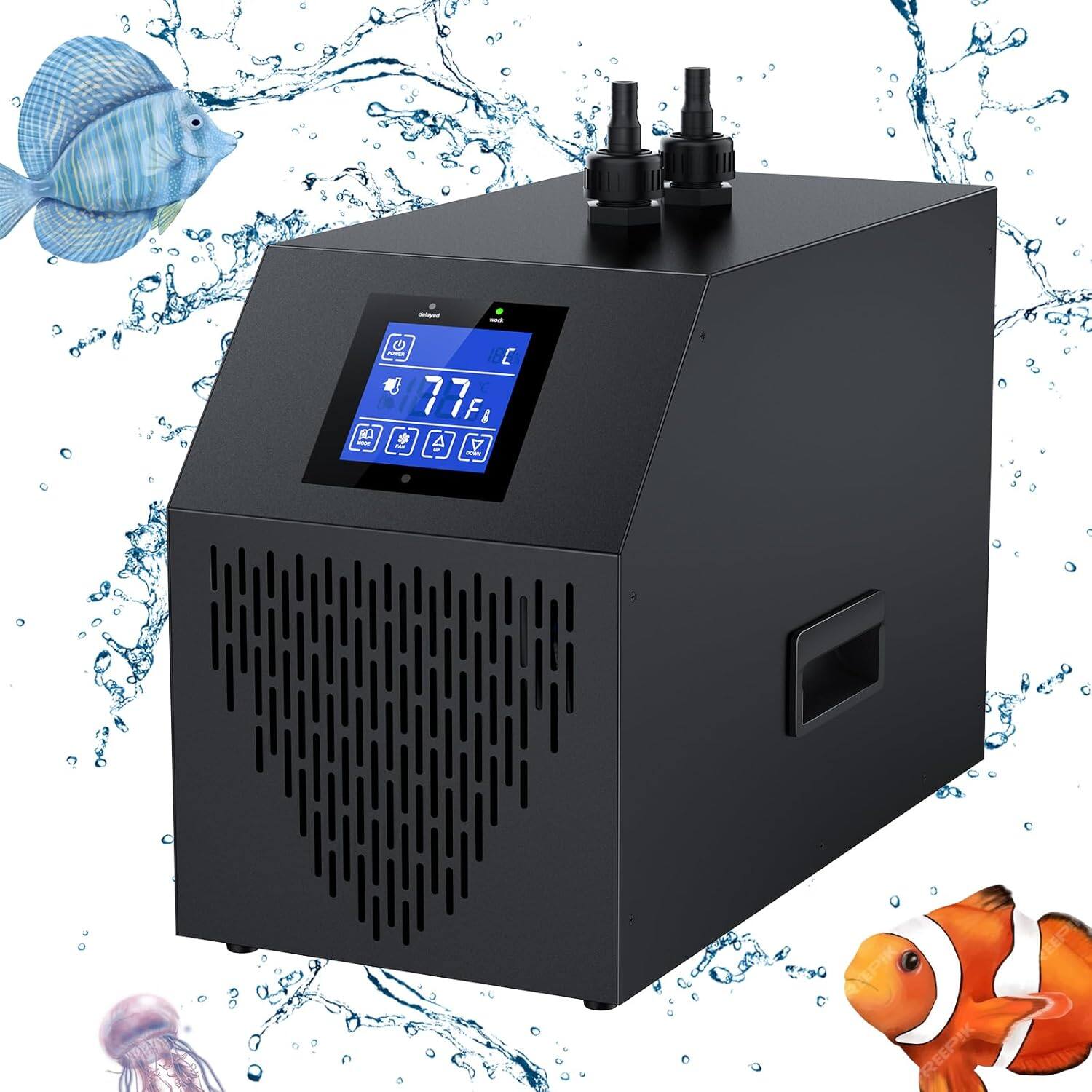 Back. Mirfee - 1/10 HP Aquarium Chiller | for Tanks up to 42 Gallons | Touch Screen Control - 42gal 1/10 HP.