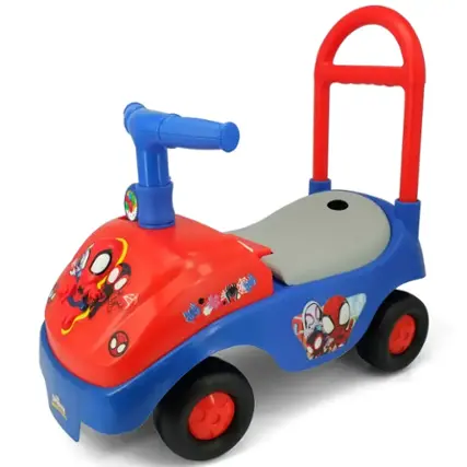 Kiddieland - Spidey Foldable Handle Ride-on W/ Interactive Dashboard & Sounds