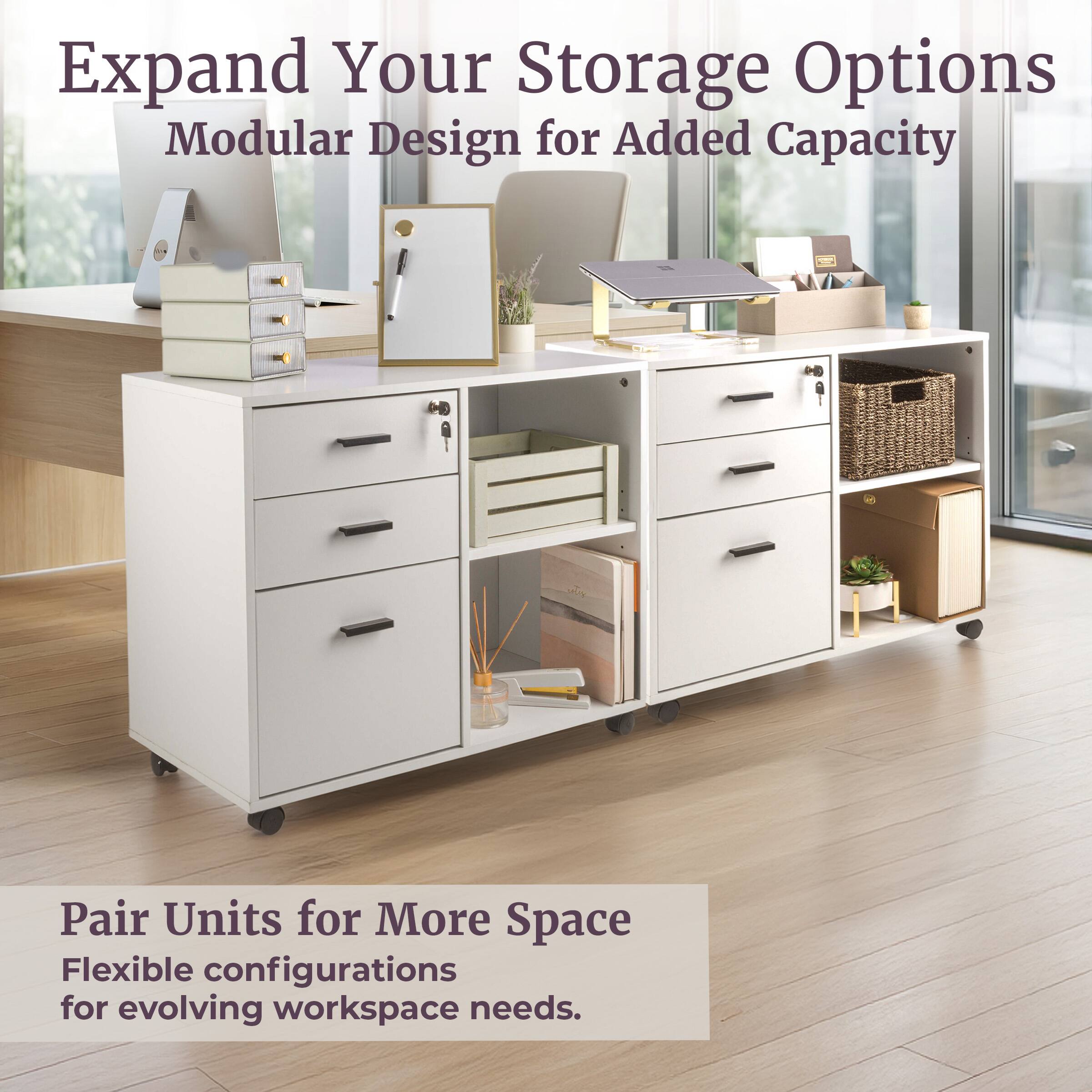Expand Your Storage Options  
Modular Design for Added Capacity  

Pair Units for More Space  
Flexible configurations for evolving workspace needs.