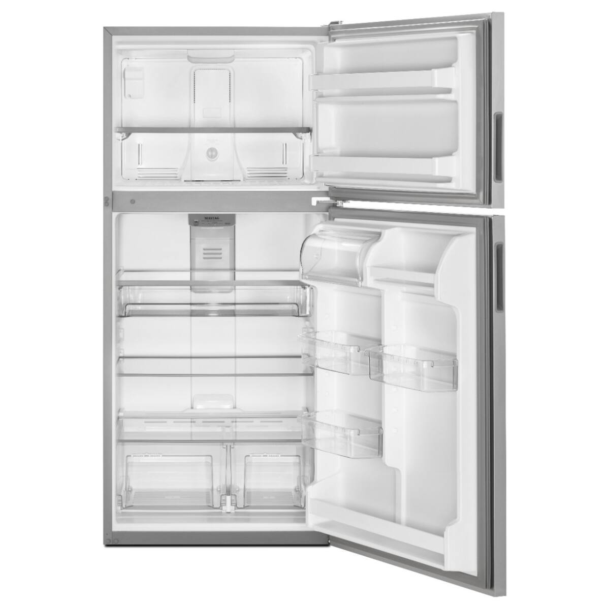 Angle. Maytag - Maytag - 20.5 Cu. Ft. Top-Freezer Refrigerator - Fingerprint Resistant Stainless Steel - Fingerprint Resistant Stainless Steel.