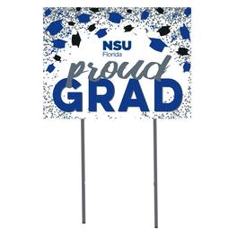Jardine - Nova Southeastern Sharks 18" x 24" Proud Grad Yard Sign - White