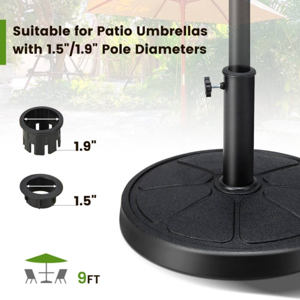 Suitable for Patio Umbrellas with 1.5"/1.9" Pole Diameters

1.9"

1.5"

9FT