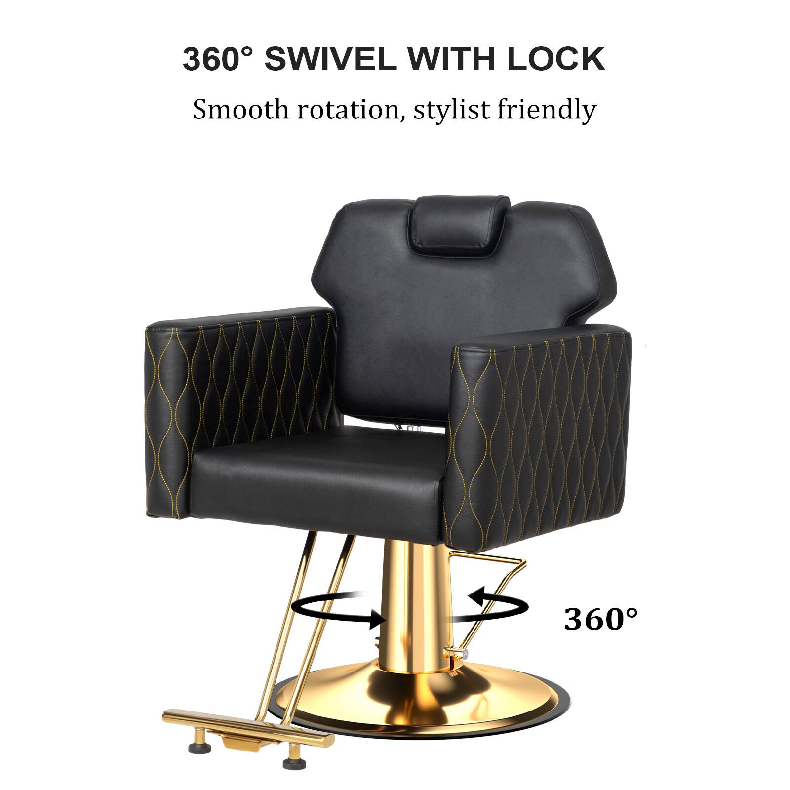 360° SWIVEL WITH LOCK  
Smooth rotation, stylist friendly