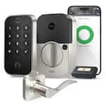 Yale - Assure Lock 2 - Smart Lock Wi-Fi Deadbolt with Push Button Keypad | Key Access - Norwood Handle - Satin Nickel