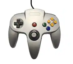 Front. Mars Devices - Silver Replacement Controller for Nintendo N64 - Silver.