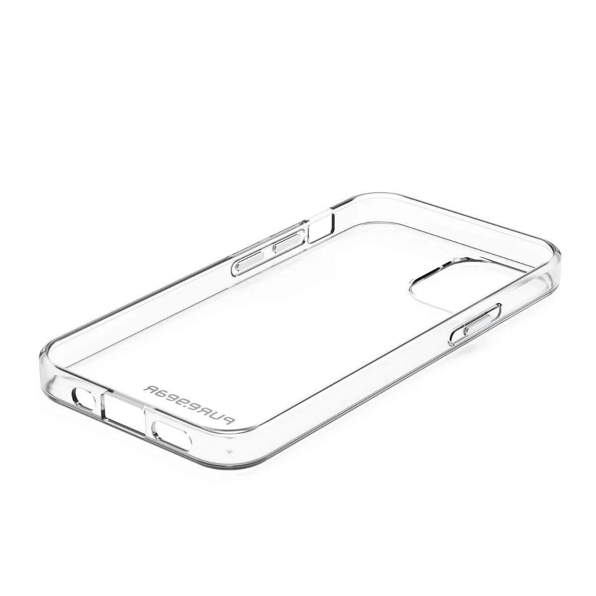 Left. PureGear - PureGear Slim-Shell Ultra-Clear Case for Apple iPhone 12 Mini (A2176, A2398, A2400) - Clear - Clear.