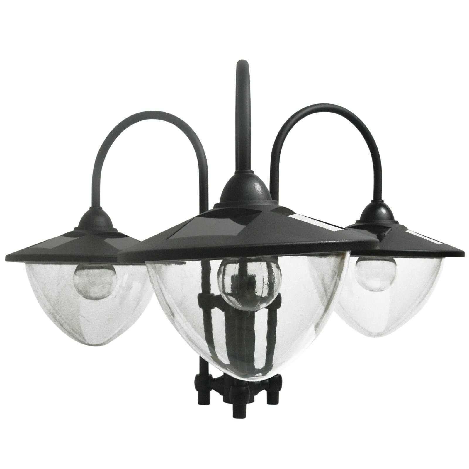 Alt View 8. Outsunny - 74.5" 3-head Solar Lamp Post Street Light with Planter, Solar Pole Lights Outdoor Waterproof LED Lighting - Black.