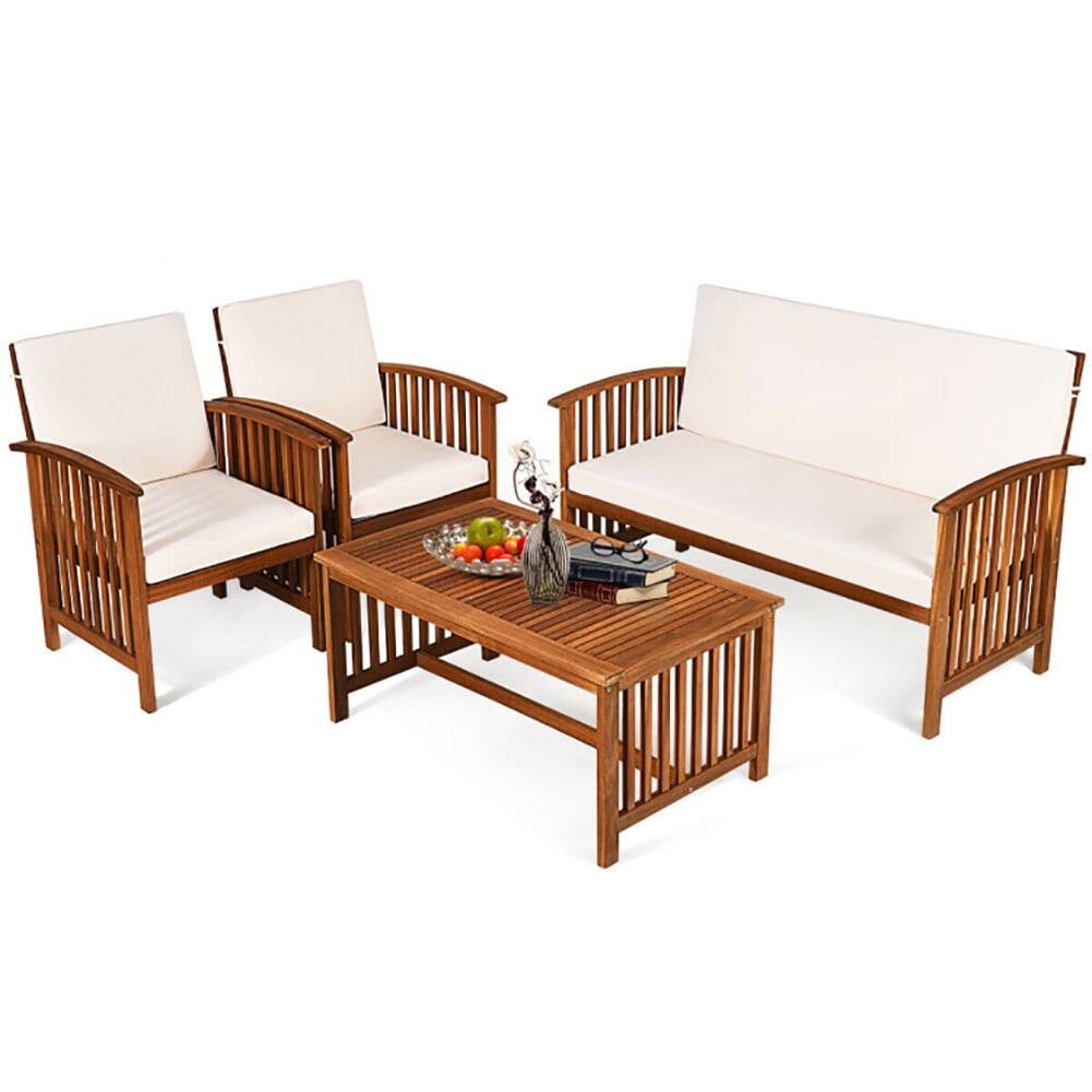 Back. Kadyn - 3 Pieces Widened Armrest Adirondack Chair Set with Side Table for Outdoor Patio Balcony Garden - Brown.