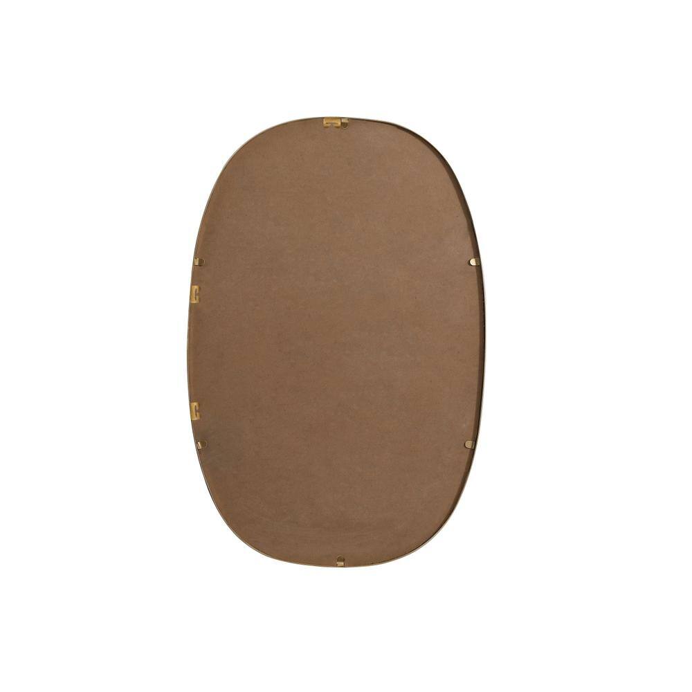 Angle. Elegant Decor - Metal Frame Oval Mirror 20x30 Inch in Brass - Brass.