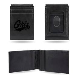 Rico Industries - Montana Grizzlies Laser Engraved Black Front Pocket Wallet/Money Clip - Multi