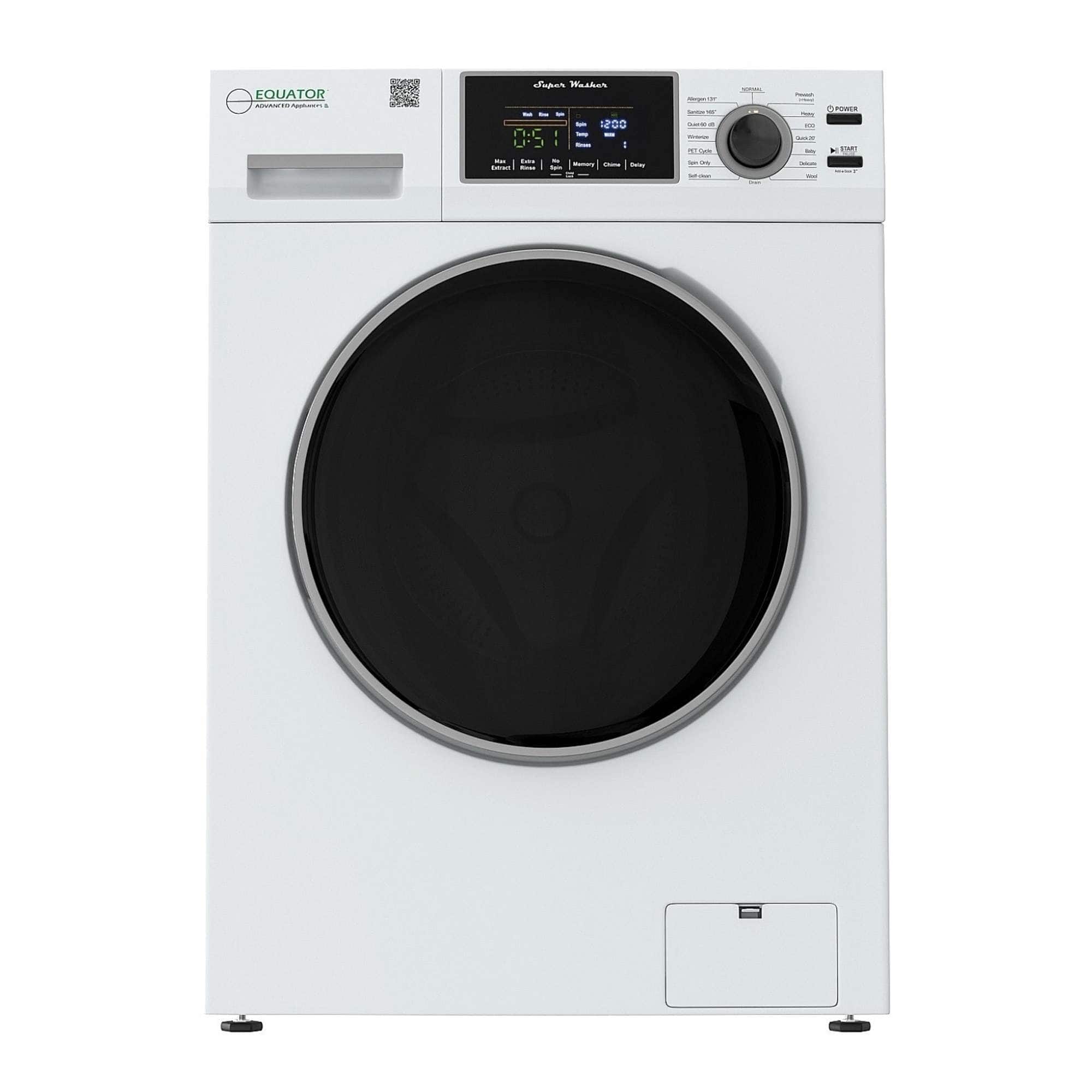 Equator - EW 835 P Super Washer 1.9 cu.ft. /18lbs Standard Sanitize Allergen PET CYCLE 15 Program 1400rpm 110V - White