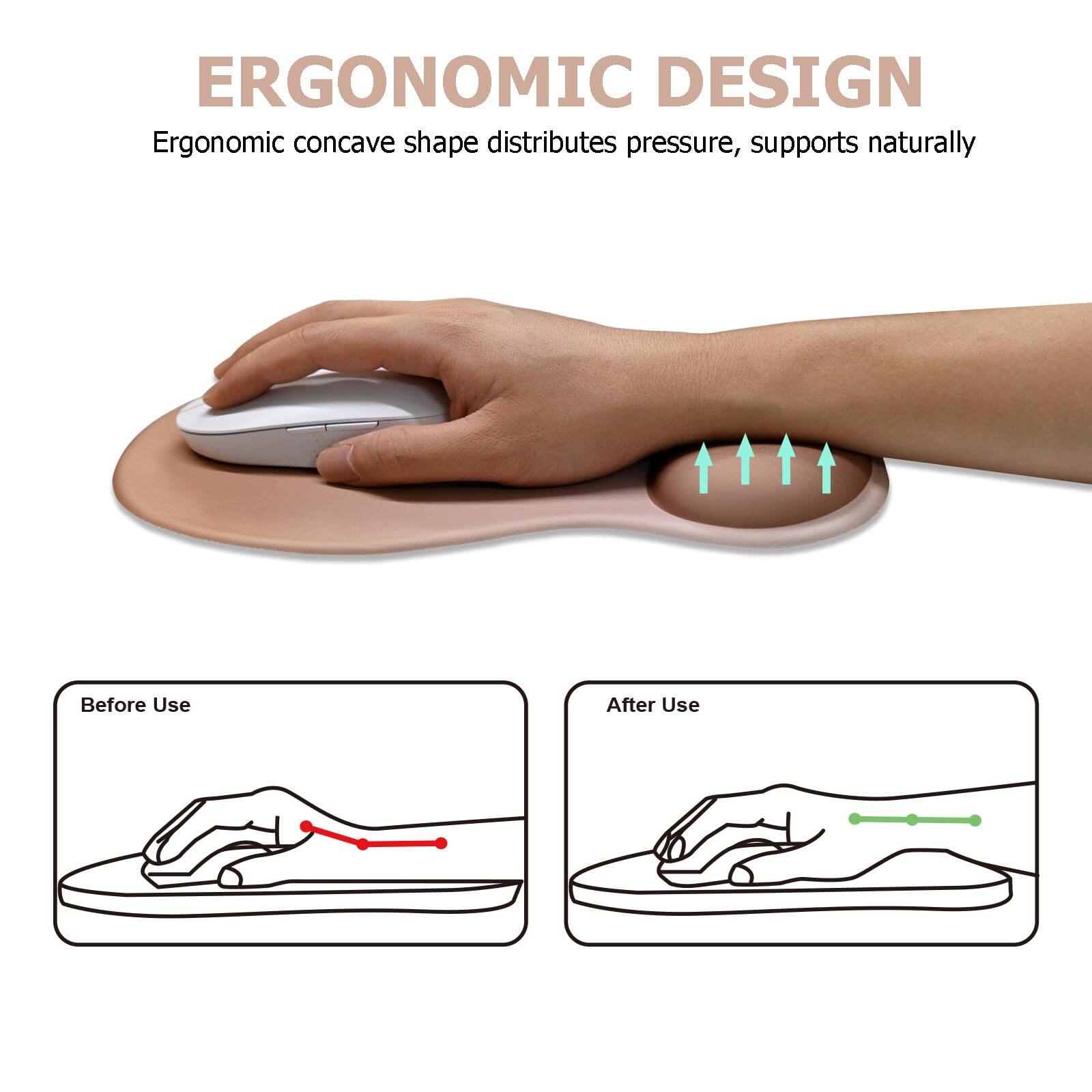 **ERGONOMIC DESIGN**

Ergonomic concave shape distributes pressure, supports naturally

**Before Use**

**After Use**