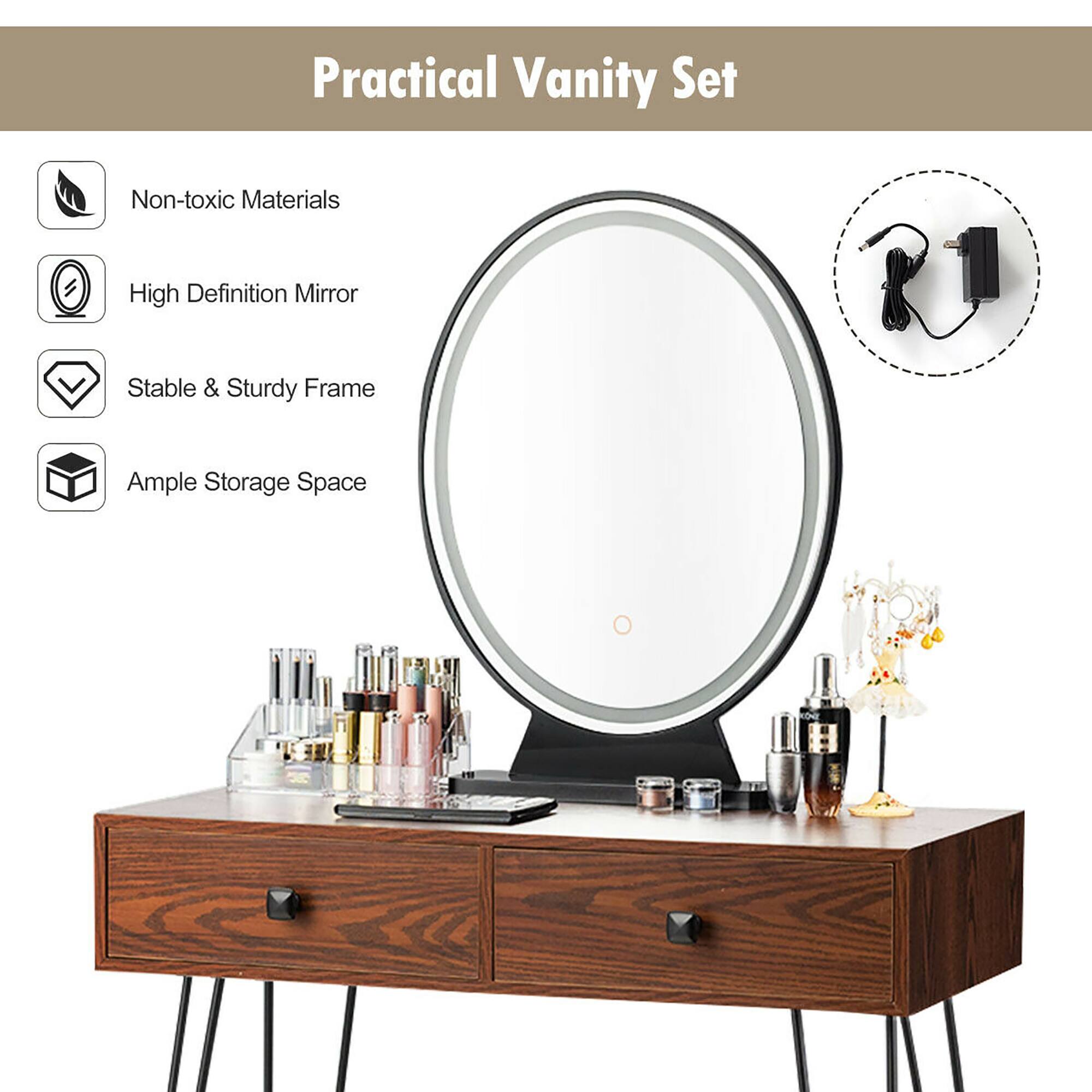 Practical Vanity Set

- Non-toxic Materials
- High Definition Mirror
- Stable & Sturdy Frame
- Ample Storage Space