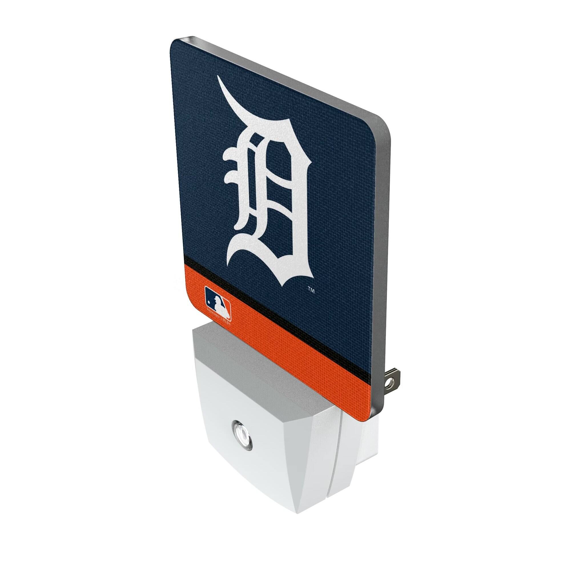 Alt View 1. Keyscaper - Detroit Tigers Primary Logo Stripe Design Nightlight 2-Pack - Multicolor.