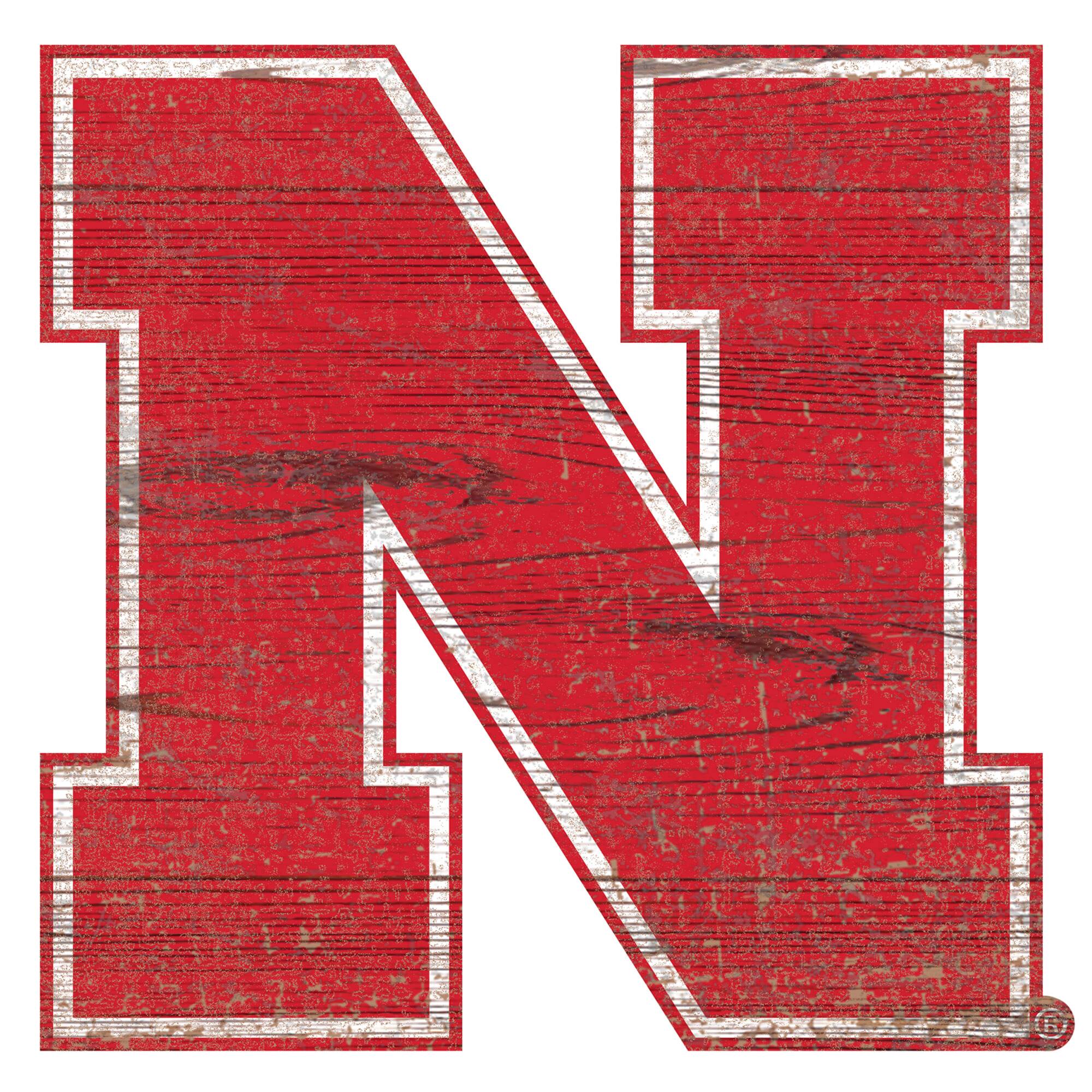 Nebraska Huskers Distressed Logo Cutout Sign