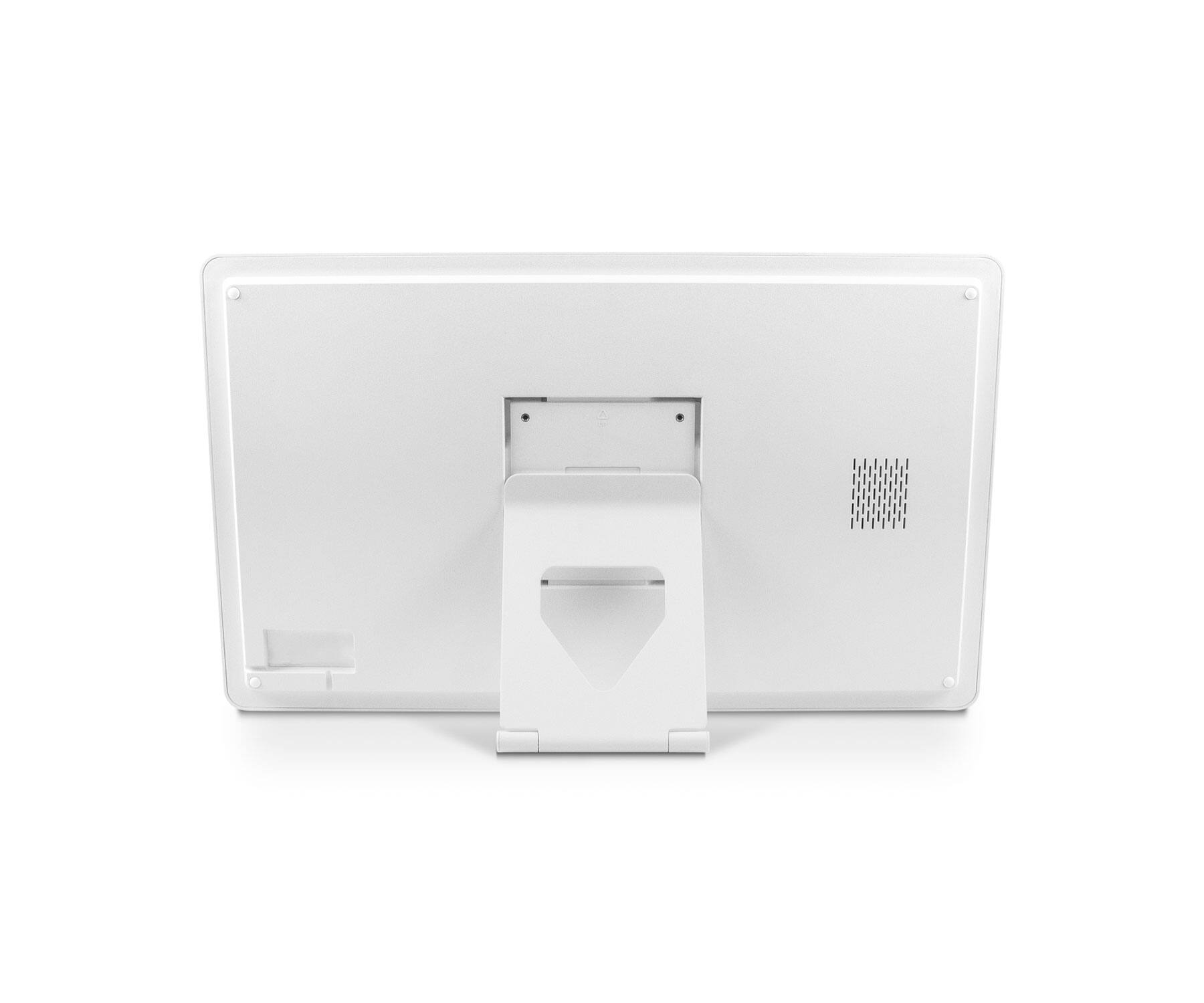 Alt View 3. Aluratek - 21.5" Smart WiFi Digital Calendar and Photo Frame with Touchscreen IPS Display, No Subscription Fee and 32GB - White.