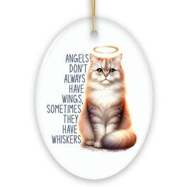 OrnamentallyYou - Wingless Angels with Whiskers Quote Ornament Pet Cat Christmas Memorial Gift - Multi-colored