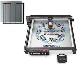 Mecpow - X5 Pro 33W Laser Engraver Bundle & H44 17.32'' Honeycomb Bed-High Speed Air Assist Cutter for Wood Metal Acrylic Desktop