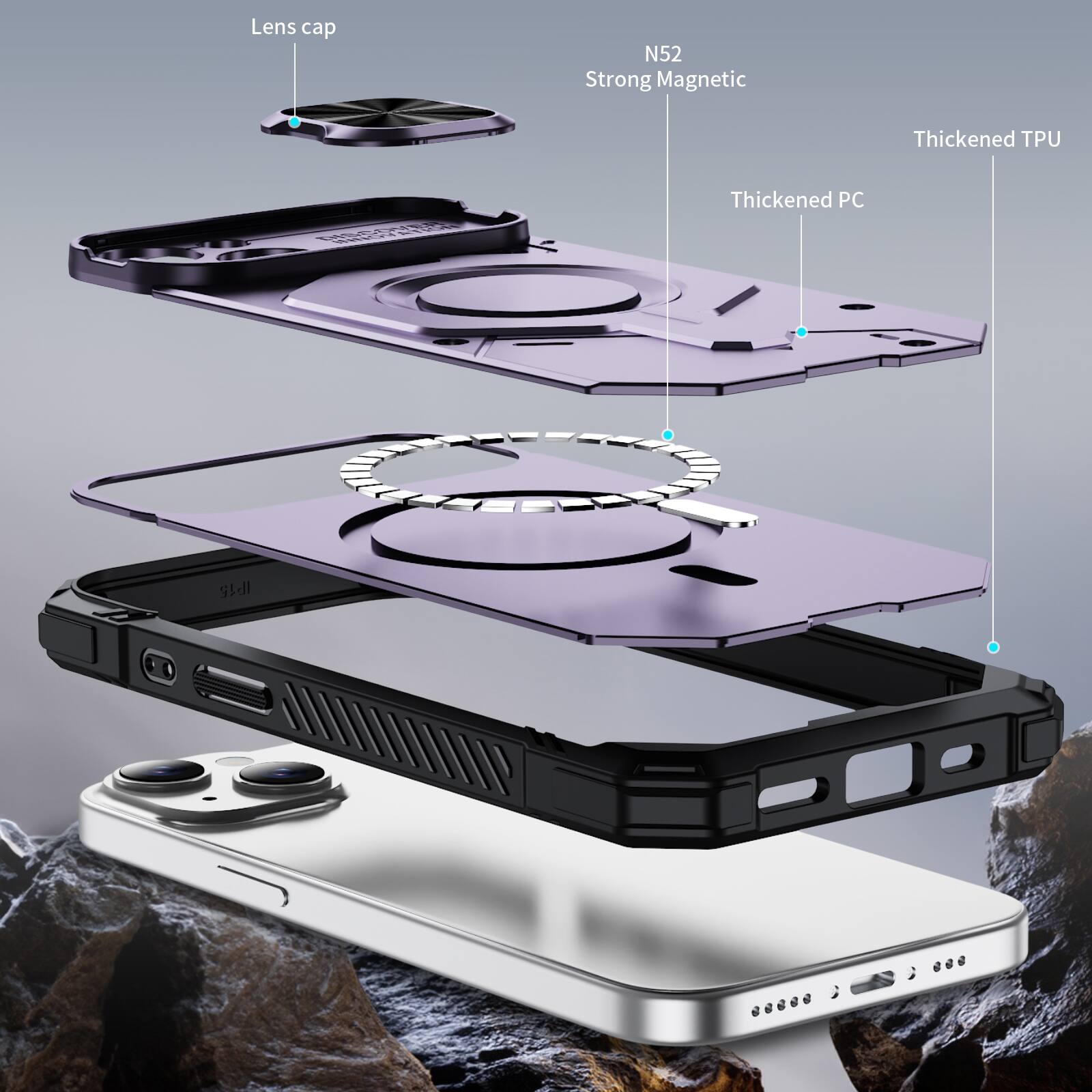 Lens cap N52 Strong Magnetic Thickened TPU Thickened PC