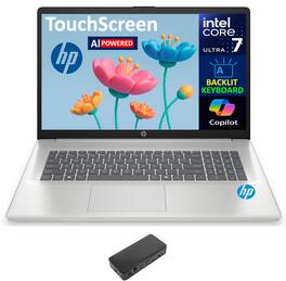 HP - 17 AI Laptop 17.3 HD+ (Intel Ultra 7-255U, 32GB DDR5, 1TB PCIe SSD, Intel Graphics, Win 11 Pro) - Natural Silver