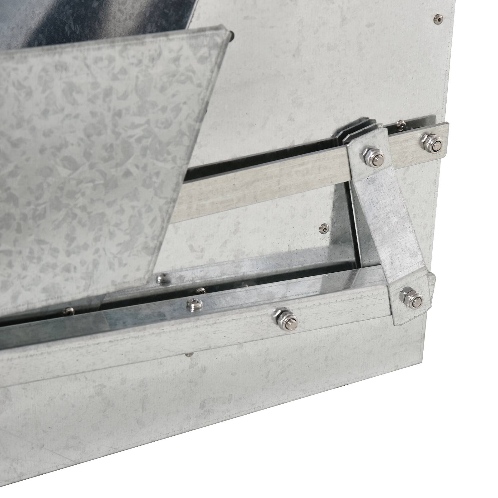 Alt View 8. Pawhut - lbs Capacity Automatic Chicken Poultry Feeder with a Galvanized Steel and Aluminium Build - Silver.