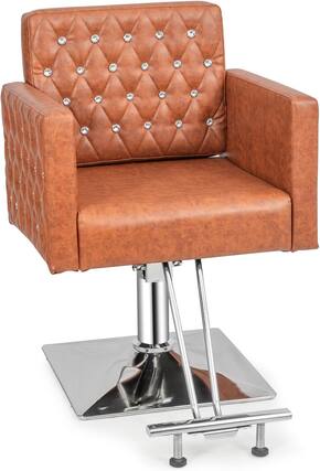 Front. Winado - Heavy Duty Hydraulic Barber Chair Hair Chair with Wide Seat for Beauty Spa - Brown & Silver.