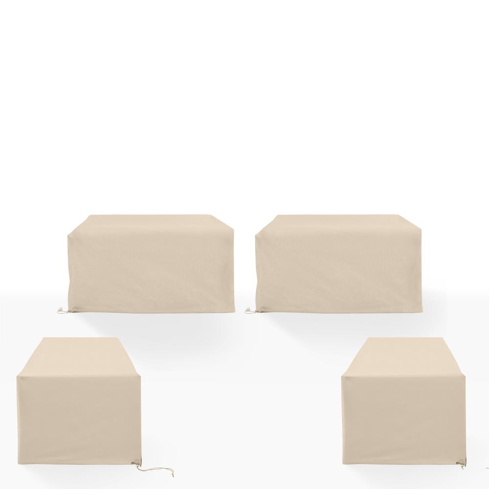 Alt View 1. Crosley Furniture - 4Pc Outdoor Sectional Furniture Cover Set - 2 Loveseats & 2 Chairs - Tan.