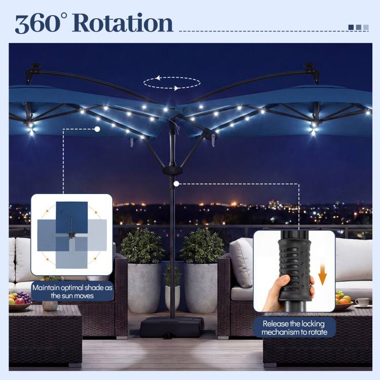 360° Rotation

Maintain optimal shade as the sun moves

Release the locking mechanism to rotate