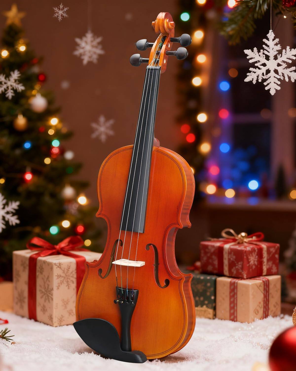 Alt View 2. Winado - Violin 4/4 Full Size Set Fiddle, Acoustic Violins Complete Kit with Handcrafted Board, Starter Lightweight Hard Case.