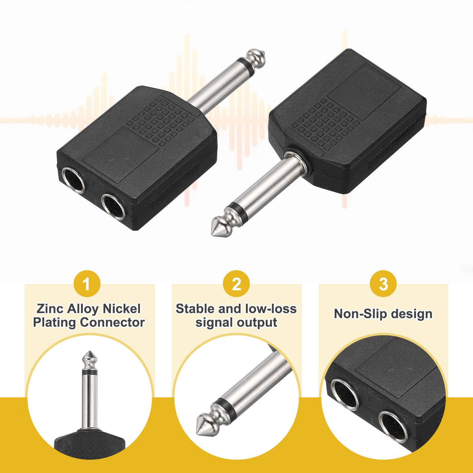 1. Zinc Alloy Nickel Plating Connector  
2. Stable and low-loss signal output  
3. Non-Slip design
