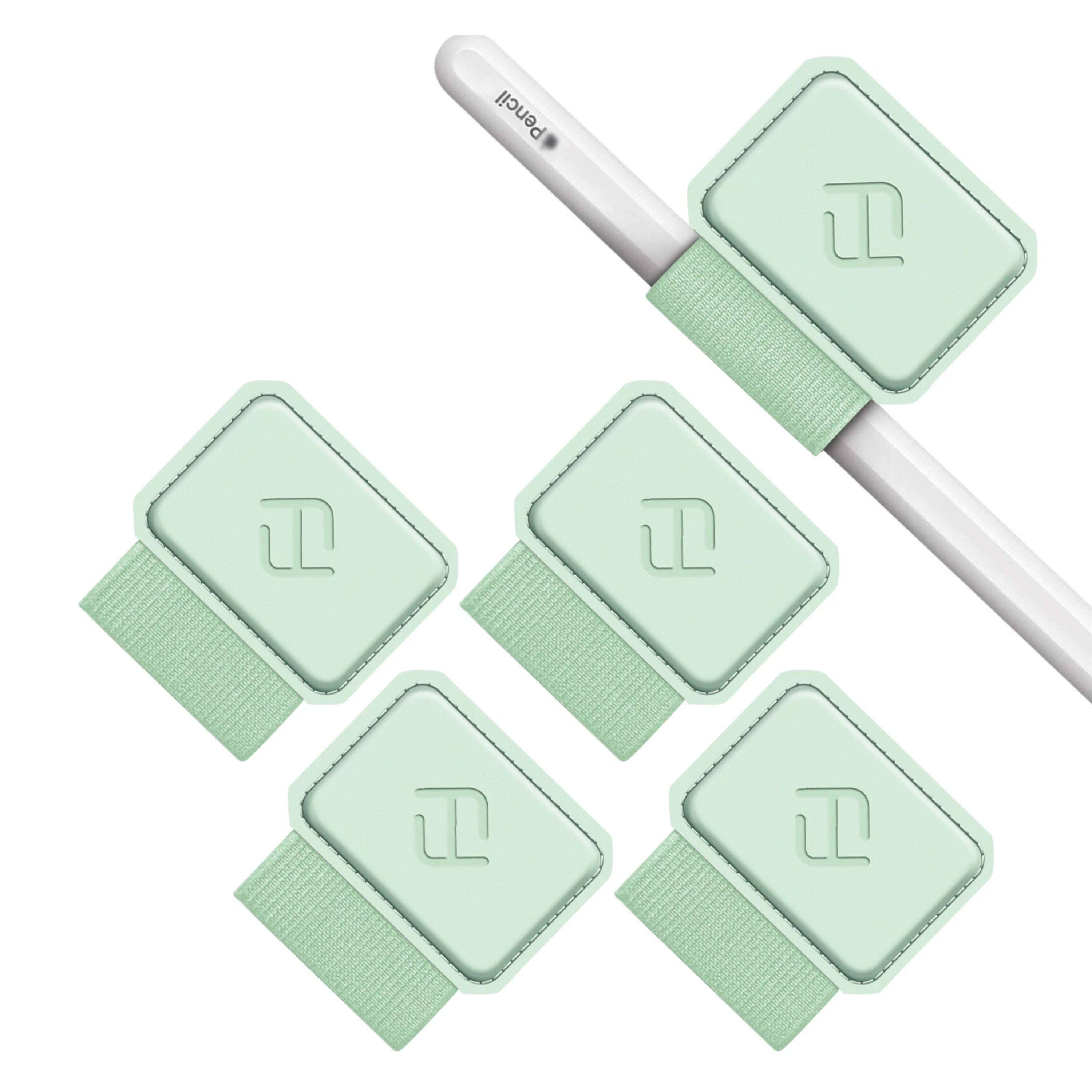 Front. Kitcheniva - Elastic Adhesive Sleeve Pen Loop Holder For Apple Pencil And Stylus Pens Pack Of 4 Green - Green.