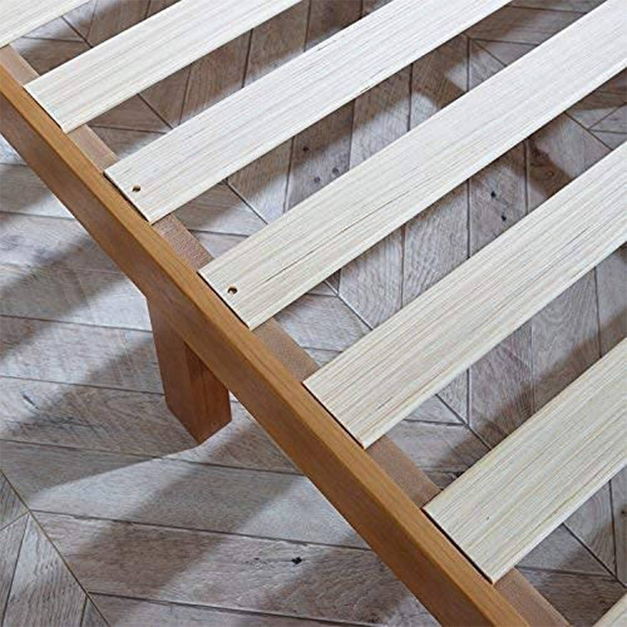 Alt View 10. MUSEHOMEINC - MUSEHOMEINC Solid Pinewood Rustic Platform Bed with 2 Way Design Headboard, King - Teak.