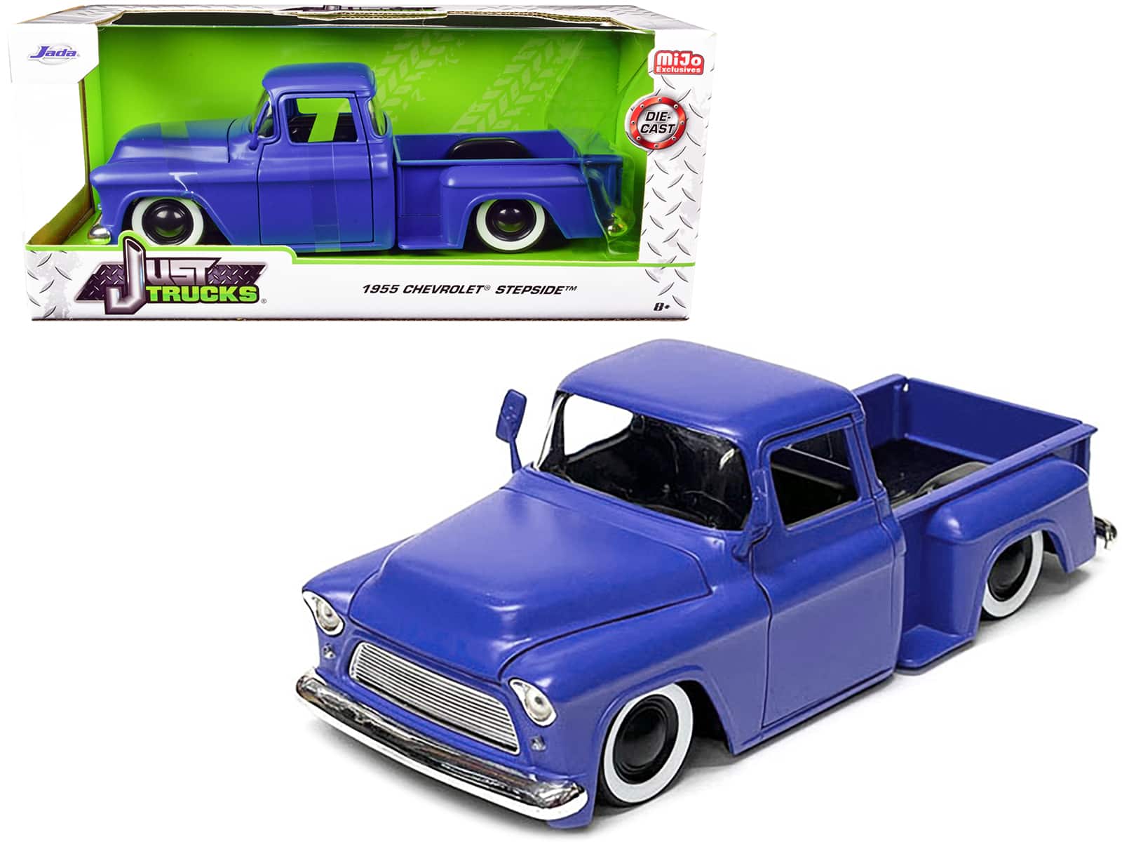 "1955 Chevrolet Stepside Pickup Truck Matt Blue ""Just Trucks"" Series 1/24 Diecast Model Car by Jada" price history on PriceWatchPro