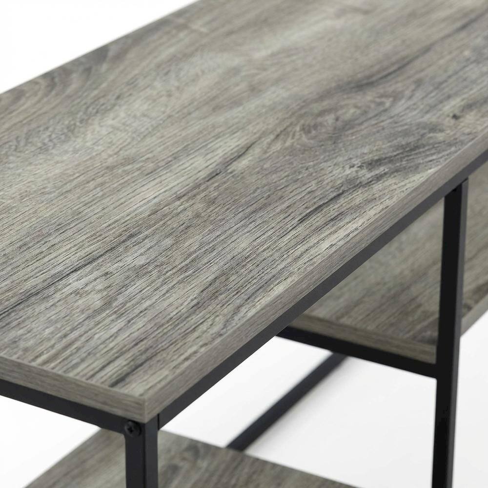 Alt View 4. FurniFact - Modern TV Stand for 65 Inch TV with Wood Construction and Elegant Grey Finish - Gray.