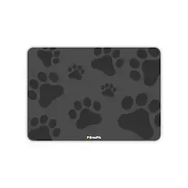 PawsPik - Fast Absorbing Dog & Cat Food Mat, Pawprint, Medium - Gray