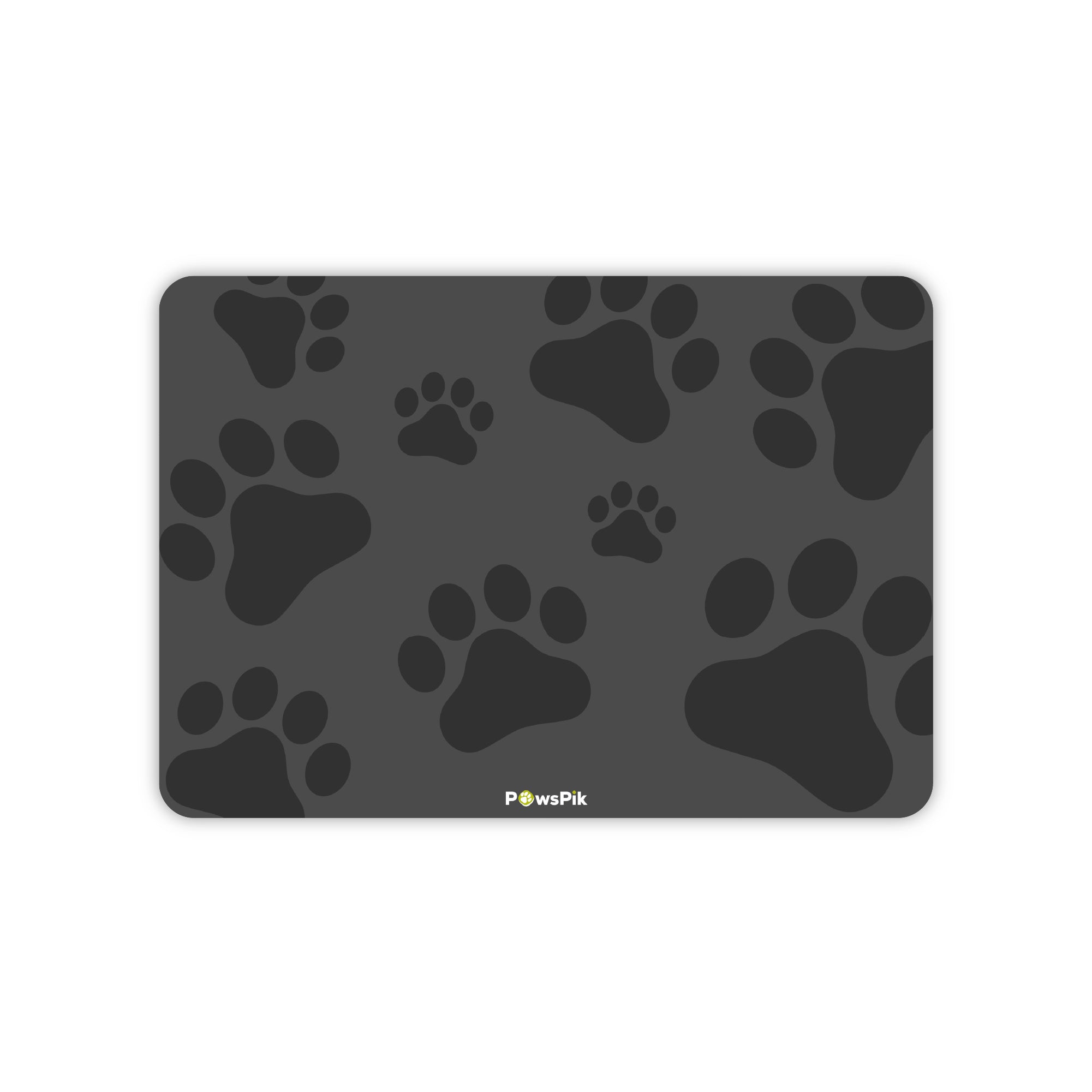 PawsPik Fast Absorbing Dog & Cat Food Mat, Pawprint, Medium Gray - Best Buy