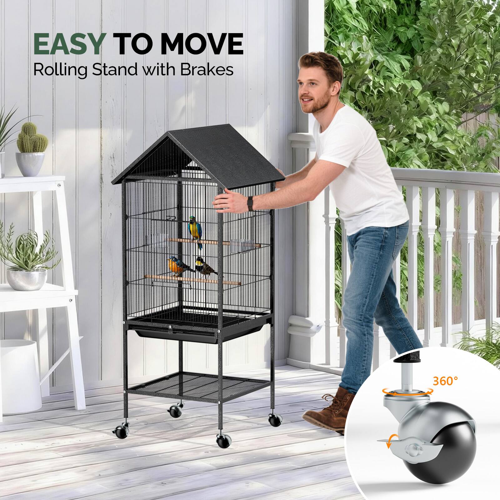 EASY TO MOVE  
Rolling Stand with Brakes  
360°
